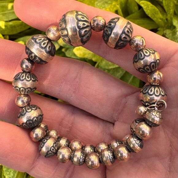 Carolyn Pollack 925 Sterling Silver Native Desert Pearl Wire Wrap Bracelet - Picture 6 of 15